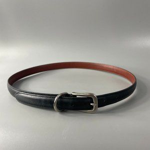 Coach Black Leather Silver-tone Buckle Belt, Women's Size Medium